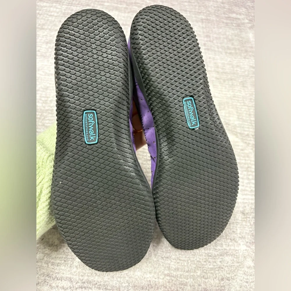 SoftWalk Hampshire Ballet Flats Women’s Sz 6.5 Purple Milled Nubuck Leather - Picture 5 of 8